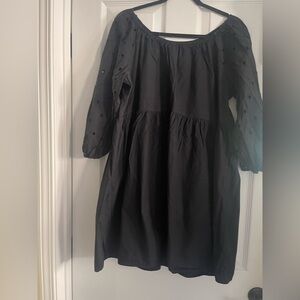 a new day Black Tiered Eyelet Sleeve Shift Dress